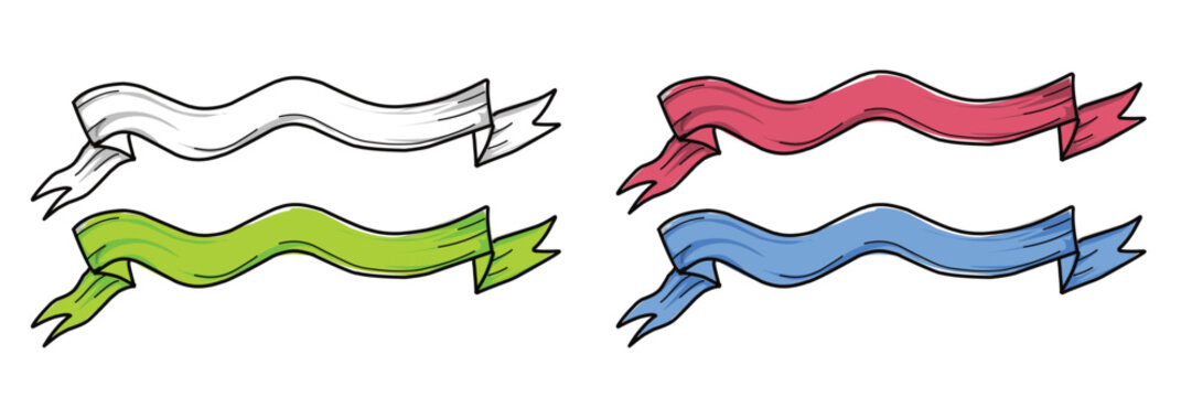 riboon illustration with various color
