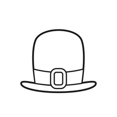Thanksgiving pilgrim hat design – outlined hat with buckle in minimalist style, great for printable projects, history lessons, and seasonal artwork.
