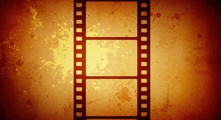 Obraz premium Vintage filmstrip frame with grunge texture for retro movie and cinematic themes