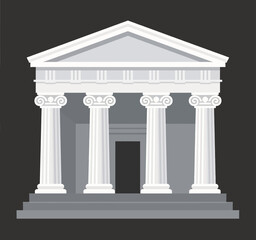 Fototapeta premium Classical Temple at Dusk with Grand Columns
