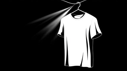 A minimalist black and white t-shirt icon, designed for a clothing brand logo