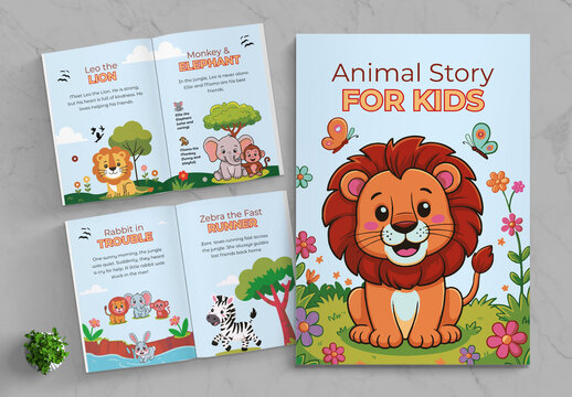 20250828_Batch342_Animal Story Book For Kids Template Layout