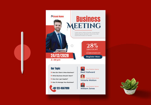 Business Meeting Flyer Template Design