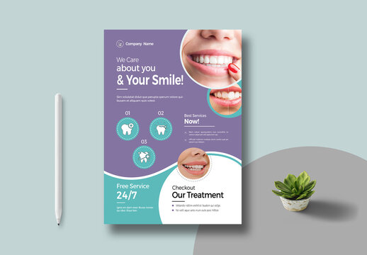 Modern Dental Care Flyer Template Layout