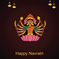 Happy Shubh Navratri From the Depths of Devotion She Rises, Draped in Silken Threads and Cosmic Light, Her Presence Echoing Through Every Sacred Bell