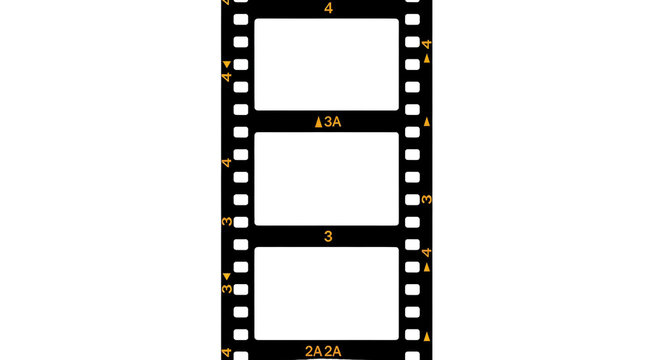 Vintage film strip with space for photos or videos, perfect for nostalgia and memories