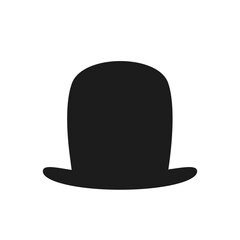 Black minimalist hat– bowler for classic illustrations, retro fashion projects, and vintage-themed graphics.