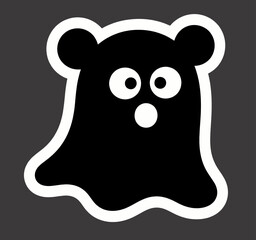 Playful Bear Silhouette on Dark Background