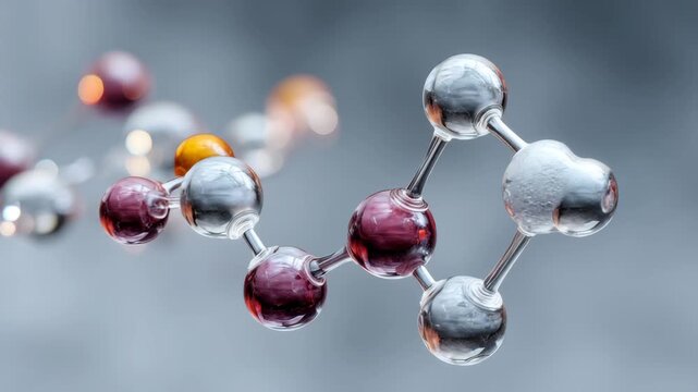 Transparent molecular structure of peptides representing chemistry and biotechnology concepts