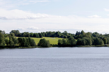 Fototapeta premium Lakeside Rural Landscape