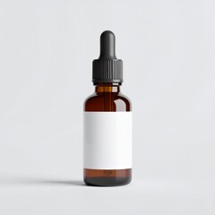 Fototapeta premium Amber Bottle with Dropper and White Label in a Medical Product Still Life