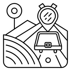 GPS Farming Device Line Art Vector Precision Agriculture Equipment Illustration