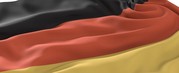 High-quality image of a German flag waving in the wind. Perfect for patriotic projects.