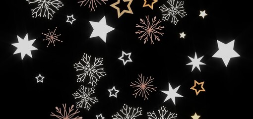 Beautiful winter background with stars and snowflakes. Perfect for Christmas, New Year, and holiday designs.