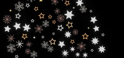 Beautiful winter background with stars and snowflakes. Perfect for Christmas, New Year, and winter holidays.