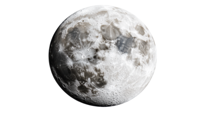 Detailed Moon image on a transparent background