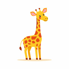 Fototapeta premium Gentle Giant Giraffe: A charming illustration of a giraffe, displaying its distinct spotted pattern, long neck, and amiable expression.