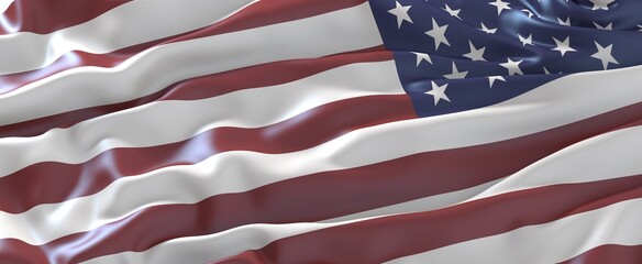 Fototapeta premium High-resolution image of a waving American flag. Perfect for patriotic themes.
