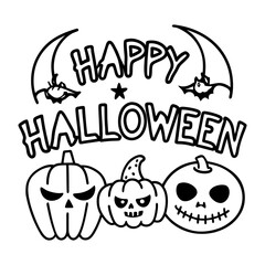 Happy Halloween Spooky Nighttime Scene Horizontal Background