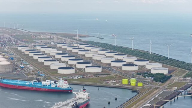 Rotterdam LNG terminal facility for natural gas storage and export shipping, Netherlands