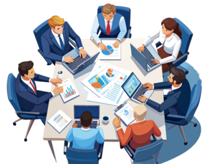 \business meeting illustration on Transparent Background