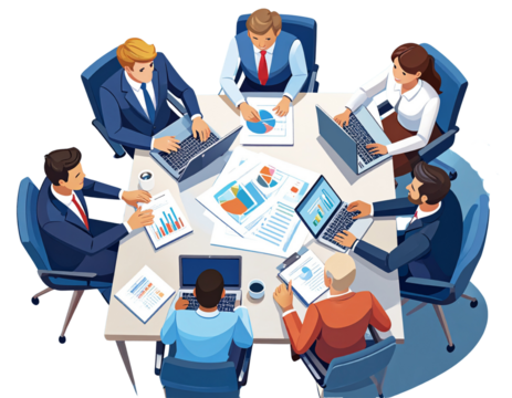 \business meeting illustration on Transparent Background
