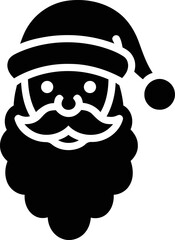 Friendly santa claus face festive holiday symbol simple clean design icon