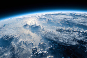 Earth from space showing a stunning view of clouds and atmosphere a beautiful planet
