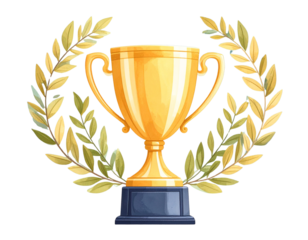  flat illustration trophy on Transparent Background