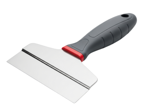 Stainless steel scraper with ergonomic handle for efficient cleaning
