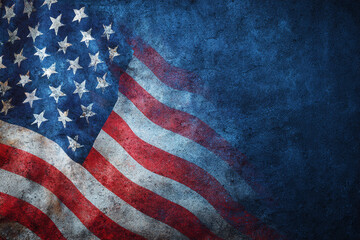 Obraz premium Distressed American flag design grunge background patriotic theme