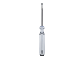 Transparent handle flathead screwdriver isolated on transparent background