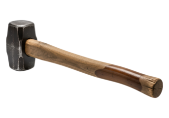 Sturdy wooden handled sledgehammer with heavy metal head