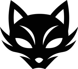 Fierce fox head silhouette graphic design for animal lovers and branding