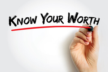 Know Your Worth text quote, concept background