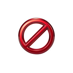 Red prohibition symbol isolated on transparent background