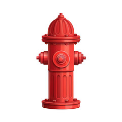 Classic red fire hydrant isolated on transparent background