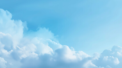 Fototapeta premium 明るい青空と白い雲のクリーン背景