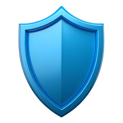 Blue shield emblem security protection symbol isolated on transparent background