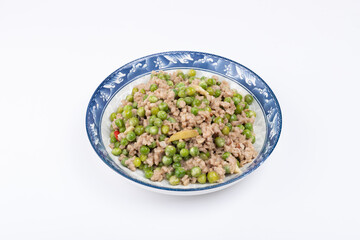 The rotten meat peas on the plate