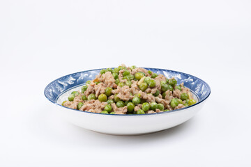 The rotten meat peas on the plate