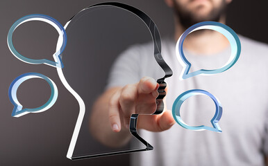 Abstract concept image of communication, ideas, and digital interaction.