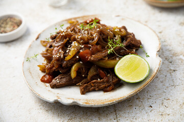 Traditional noodles with beef