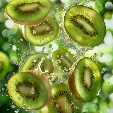 Slice Of Kwi In Water