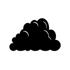 Stylized Black Cloud with White Highlights, a Weather Icon Illustration
