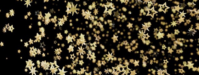 Sparkling gold stars on black. Perfect for holidays, celebrations, and more!