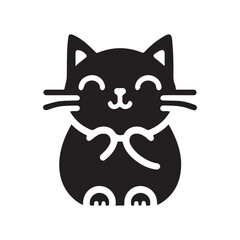 2d cute cat logo with white background