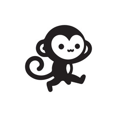2d cute monkey logo with white background