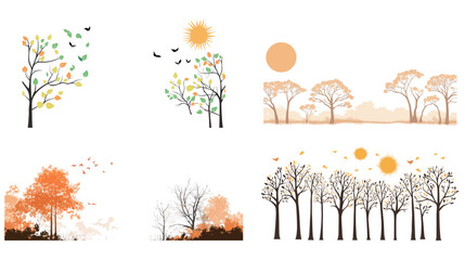 Fototapeta premium Background Image with Trees, Nature, and Sun – Scenic Landscape Vector Design