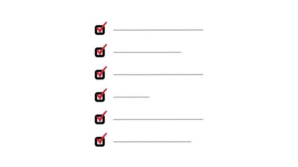 Blank checklist for organizing tasks or to-do list Animation